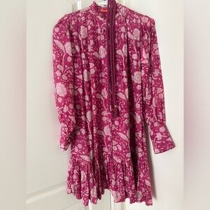 Oliphant Pink Floral Long Sleeve Dress